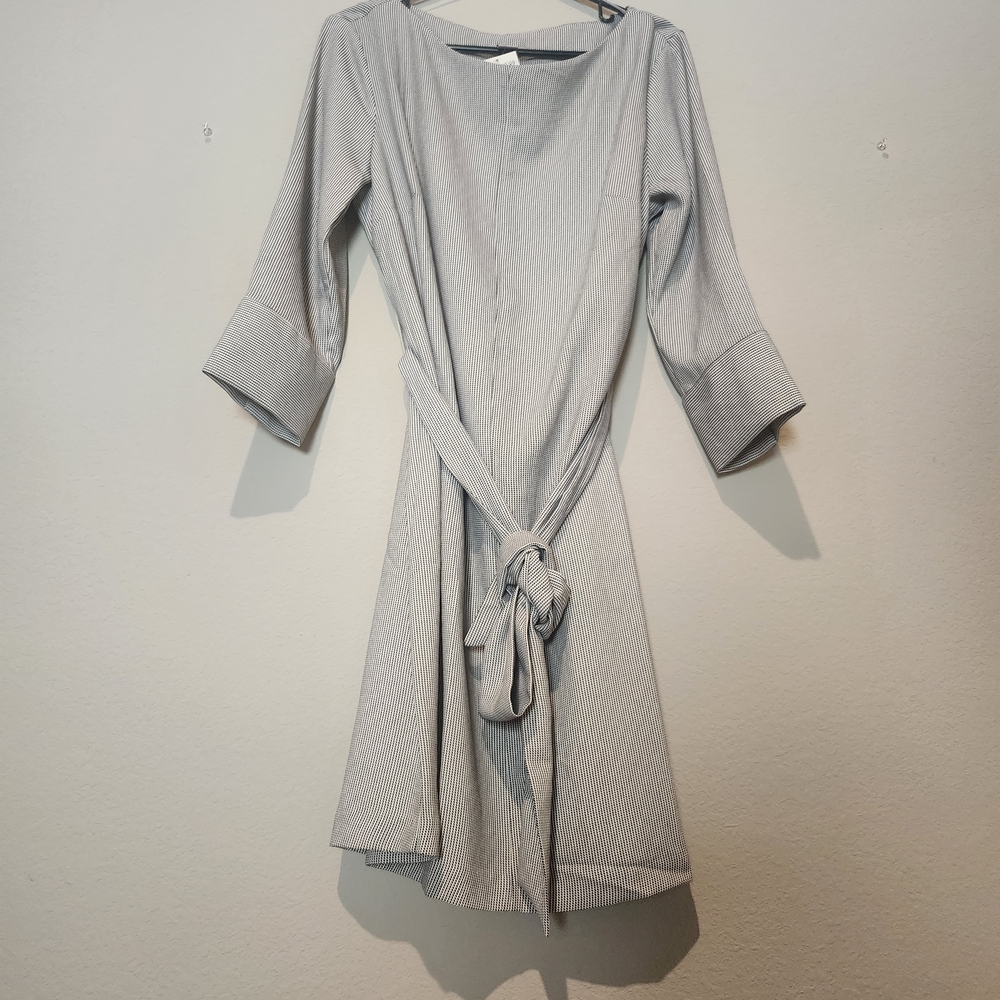 H&M Black & Cream Long Sleeve Dress